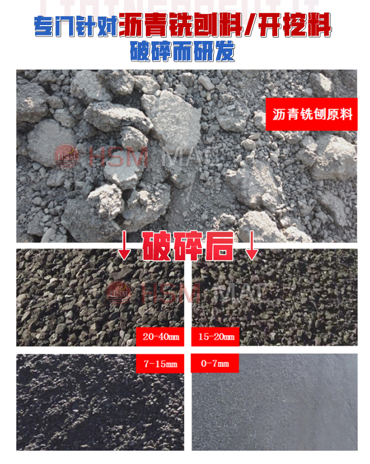 廢舊瀝(li)青(qing)再生料破碎機 銑(xian)鑤(bao)料破碎(sui)機(ji) 瀝青雙(shuang)齒輥破(po)碎(sui)機(ji)